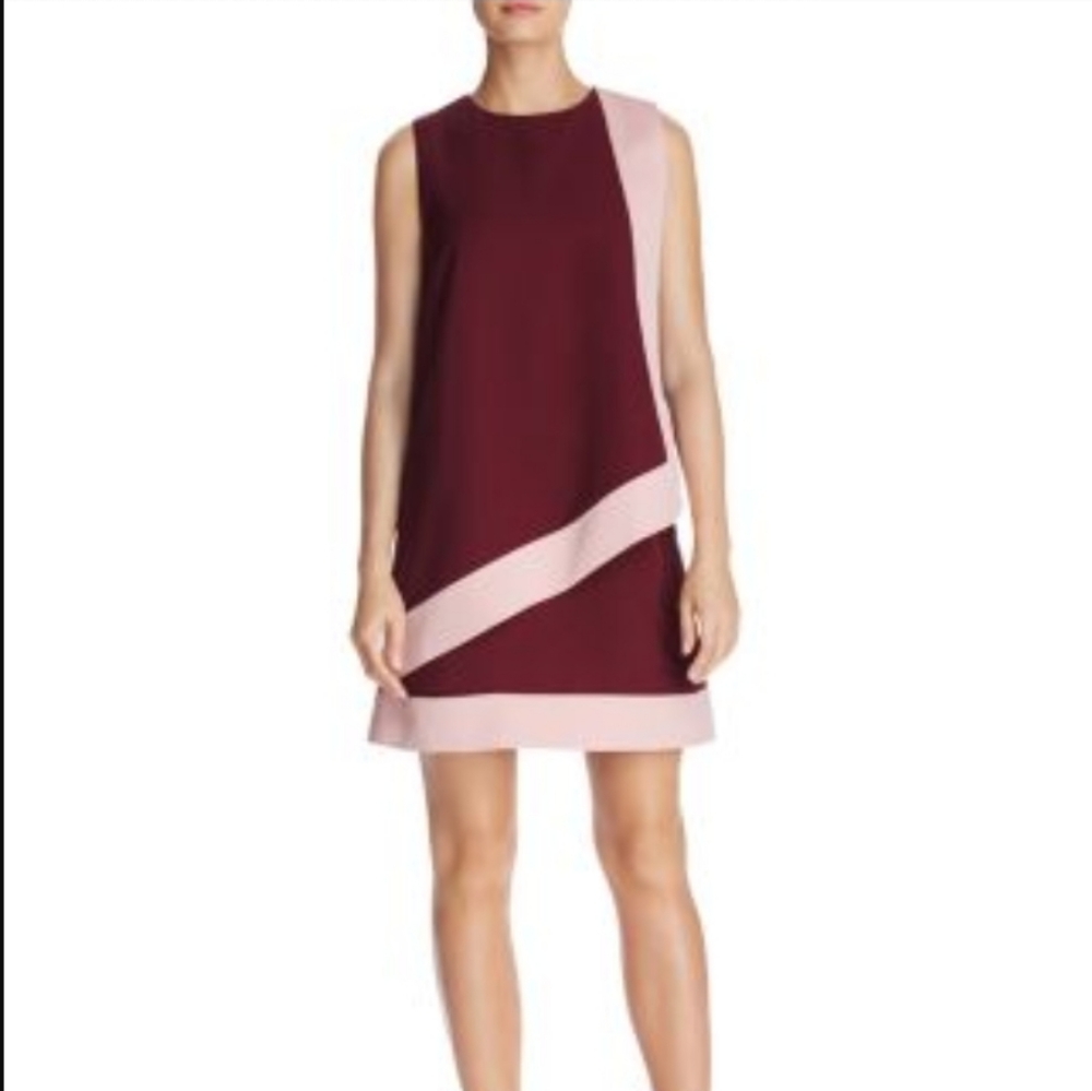 New Ted Baker Braedyn Two-Tone Layered Dress Small